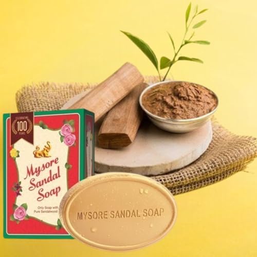 Image of Rajat TRADERS Mysore Sandal Soap - Only Soap With Pure Sandalwood Oil - 225 Gm (Pack Of 3, Each Pack 75 Gm) - Only Soap With Pure Sandalwood Oil