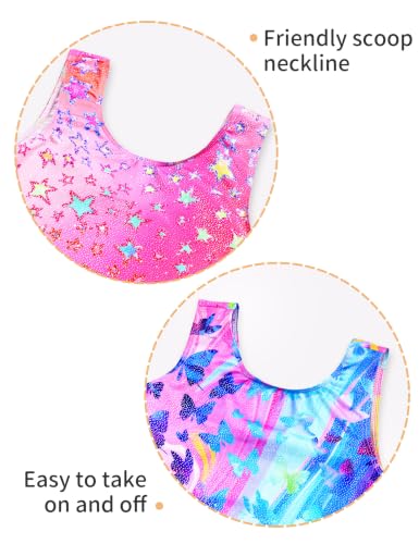 Image of 2 Pack Leotard for Girls Gymnastics Sparkly Sleeveless Unitards