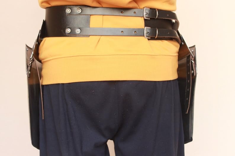 Medieval Steel Tasset Armor – Gothic Plate Leg Protection with Adjustable Belt for LARP, Cosplay, and Reenactments4