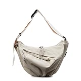 Bolso de media luna for mujer, bandolera, bolso de media luna, bolso estilo hobo, bolso de hombro con múltiples bolsillos y correa ajustable for viajes, compras y trabajo.(Beige)
