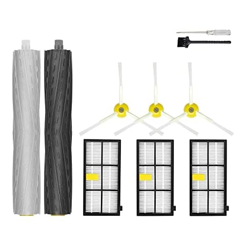 Replacement Parts Accessories for iRobot Roomba 800 900 Series 805 860 870 871 880 890 850 866 801 877 891 895 981 985 960 980 Vacuum Cleaner Replenishment Kit,1 Roller Brush,3 Side Brush,3 Filter Cover