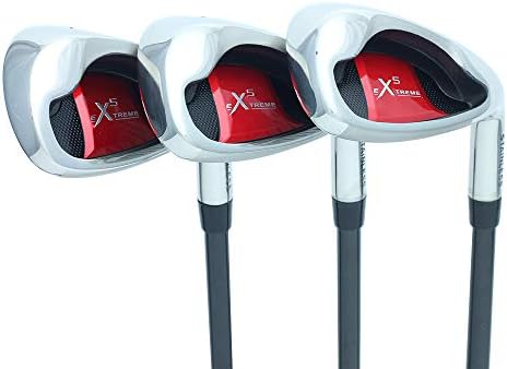 Extreme X5 Senior Men's Complete Golf Wedge Set: 52° Approach Wedge (AW), 56° Sand Wedge (SW), 60° Lob Wedge (LW) Right Handed Senior Flex Steel Shaft