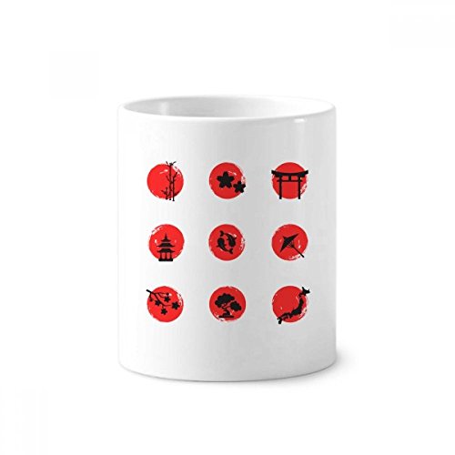 Mug en céramique blanche Japon abstrait 350 ml, tasse design minimaliste de haute qualité