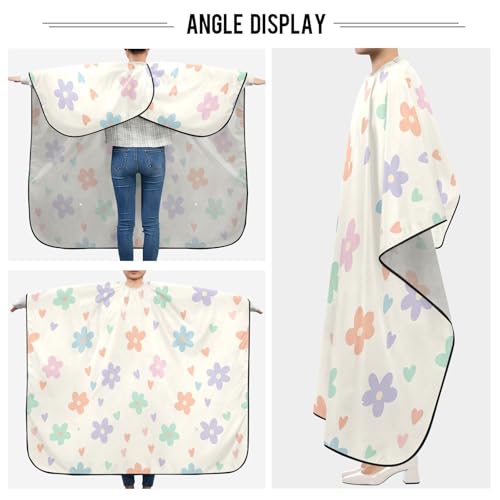 Capa profesional impermeable Floral para cortar cabello con cierre de broche ajustable para barbería y peluquería miniatura 5
