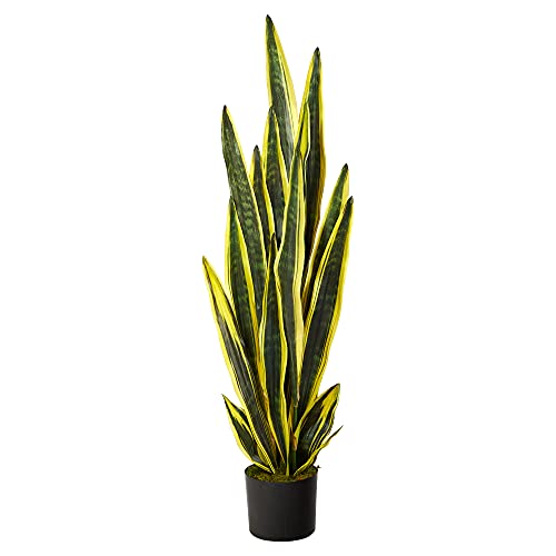 Nearly Natural 4ft. Sansevieria Artificial Plant, Green, 6 in. W