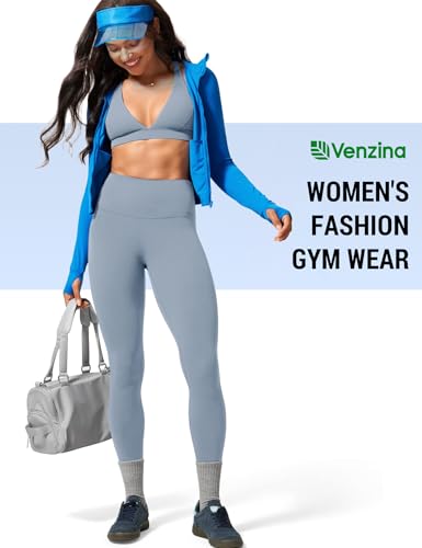 Image of Venzina High Waist Tummy Control Yoga Pants for Women - Super Soft Squat Proof Leggings with 4- Way Stretch for Gym, Running, Yoga & Daily Casual Wear