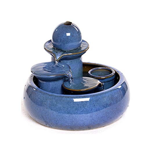 Küche Haushalt Wohnen Zimmerbrunnen Wohnzimmer Keramik Desktop-Brunnen Heim Handwerk Kreative Brunnen Wind-Wasser-Rad-Fisch-Behälter Befeuchterwasser Kleine Verzierungen Atomizer Cover