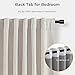 INOVADAY 100% Blackout Curtains for Bedroom, Black Out Curtains 84 Inch Long, Clip Rings Linen Blackout Drapes, Thermal Insulated Room Darkening for Living Room, 2 Panels - Beige,W50xL84