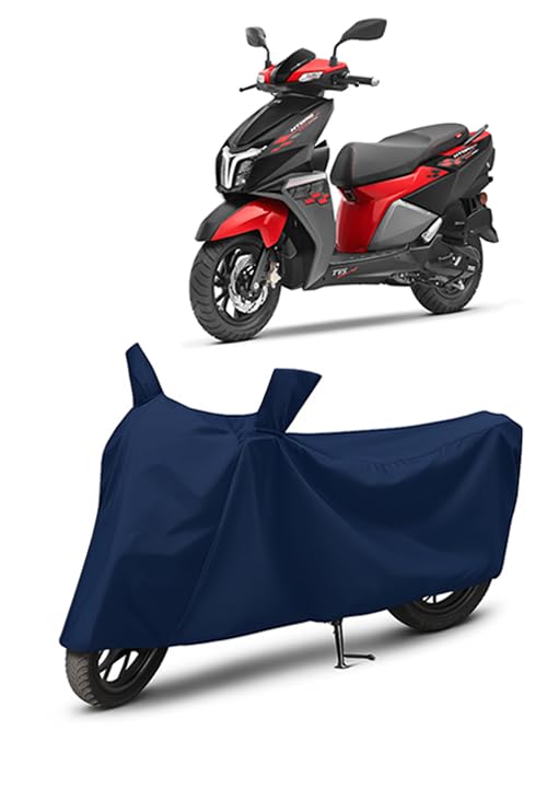 Image of Waterproof Scooty Cover for TVS Ntorq 125 | All Weather Protection from Rain, Dust, UV Rays & Scratches with Mirror Pockets & Buckle Belt | Ntorq 125 Scooty Cover