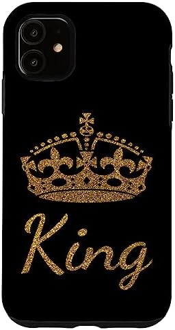 iPhone 11 King Golden Crown Couple Anniversary Boyfriend Groom Case