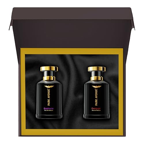 Park Avenue For Him | Luxury Perfume Gift Set for Men | 2 x 100ml | Euphoria & Conquer | Long Lasting EDP | Amber | Musk | Premium Fragrance