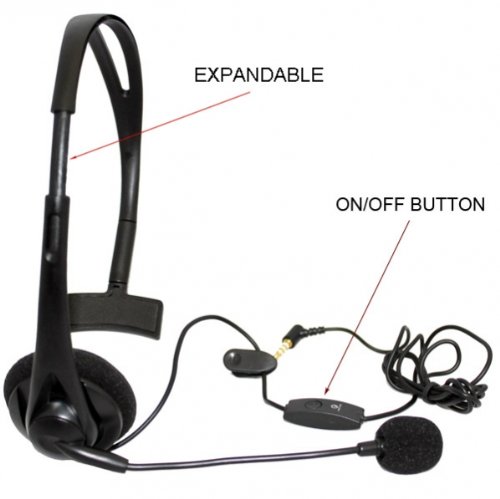 Over-The-Head 3.5Mm Hands-Free Mono Headset Wired Headphone With Boom Microphone For Cricket Kyocera Hydro, Cricket Kyocera Hydro Plus, Cricket Lg Optimus C, Cricket Lg Optimus Regard, Cricket Zte Engage, Cricket Zte Engage Lt #TOP1