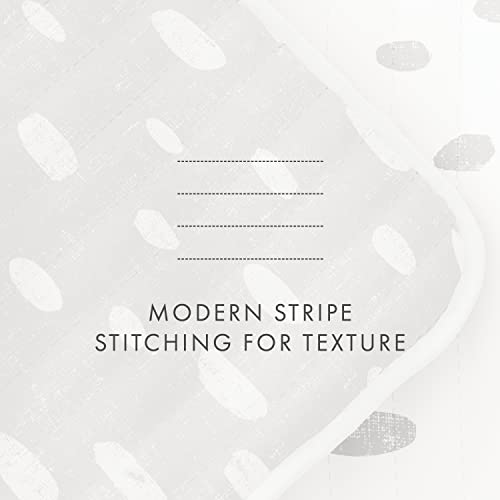 Merit Linens Gray 3-Piece Reversible Full/Queen Quilt Comforter With 2 Shams | Lightweight, All-Season, Patterned Bedspreads | Modern Coverlet Sets - Painted Dots/Light Gray #TOP3