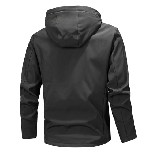 Jackets for Men Spring Fall Windbreaker Stand Collar Warm Hooded Jacket - image 5