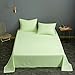 Microfiber Queen Bedding Flat Sheet, Ultra Soft and Wrinkle, Fade, Stain Resistant Top Sheet (Green, Queen)