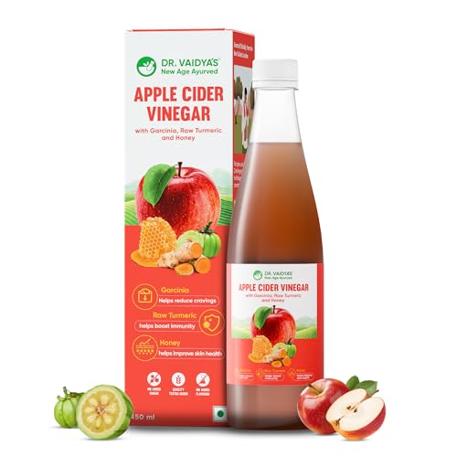 Image of Dr. Vaidya Apple Cider Vinegar Juice | Natural ACV Juice for Weight Loss & Detox | Aids Digestion & Gut Health | Metabolism Booster | ACV Detox Drink Fat Burner for Men & Women | 450ml, Pack of 1