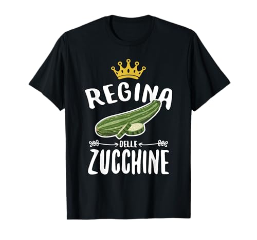Abbigliamento Amante Giardinaggio e Orto Maglietta Donna Appassionata di Giardinaggio, Tema Divertente Coltivazione Zucchine, Nero, Manica Corta, Small