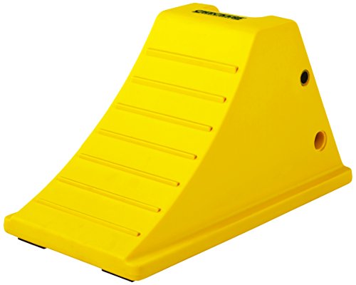 Checkers Industrial Safety Products AT3514-AC-Y All Terrain Chock with Aluminum Cleat, 21" x 11.25" x 12.25", Yellow