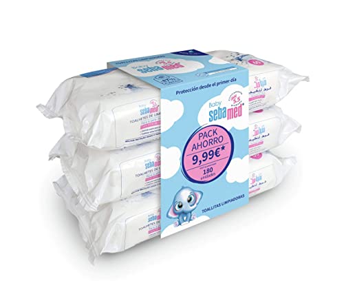 Sebamed Toallitas de Limpieza para Bebés, Limpieza Suave de la Piel Sensible y Delicada del Bebé, Fórmula con 99% de Agua, Libre de Perfumes, 60 Unidad