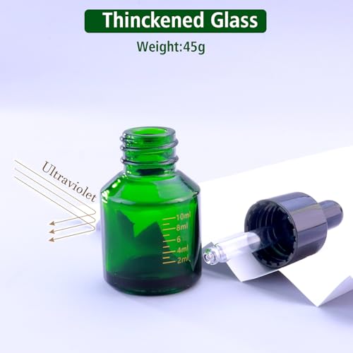 15ml Dropper Bottles with Measurement, Glass Essential Oil Jars Green, 1/2 oz Bottles with Glass Eye Dropper for Essential Oil,Tincture4