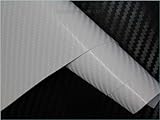 Tecnología adherente en seco Vinilo de fibra de carbono en 4D, 50 x 152 cm, (Blanco)