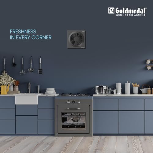 Image of Goldmedal Environ 150mm Energy Efficient 5-Watt BLDC Motor Exhaust Fan |CRNO Stamping |Easy Installation |Powerful Exhaust |High Speed |Detachable Front Grill - Black (Pack of 1) | High Speed ,Powerful Motor |2300RPM | Noiseless Ventilation | Detachable Front Grill | - Black