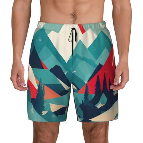 Pantalones cortos de natación de diseño exclusivo con estampado de montaña
