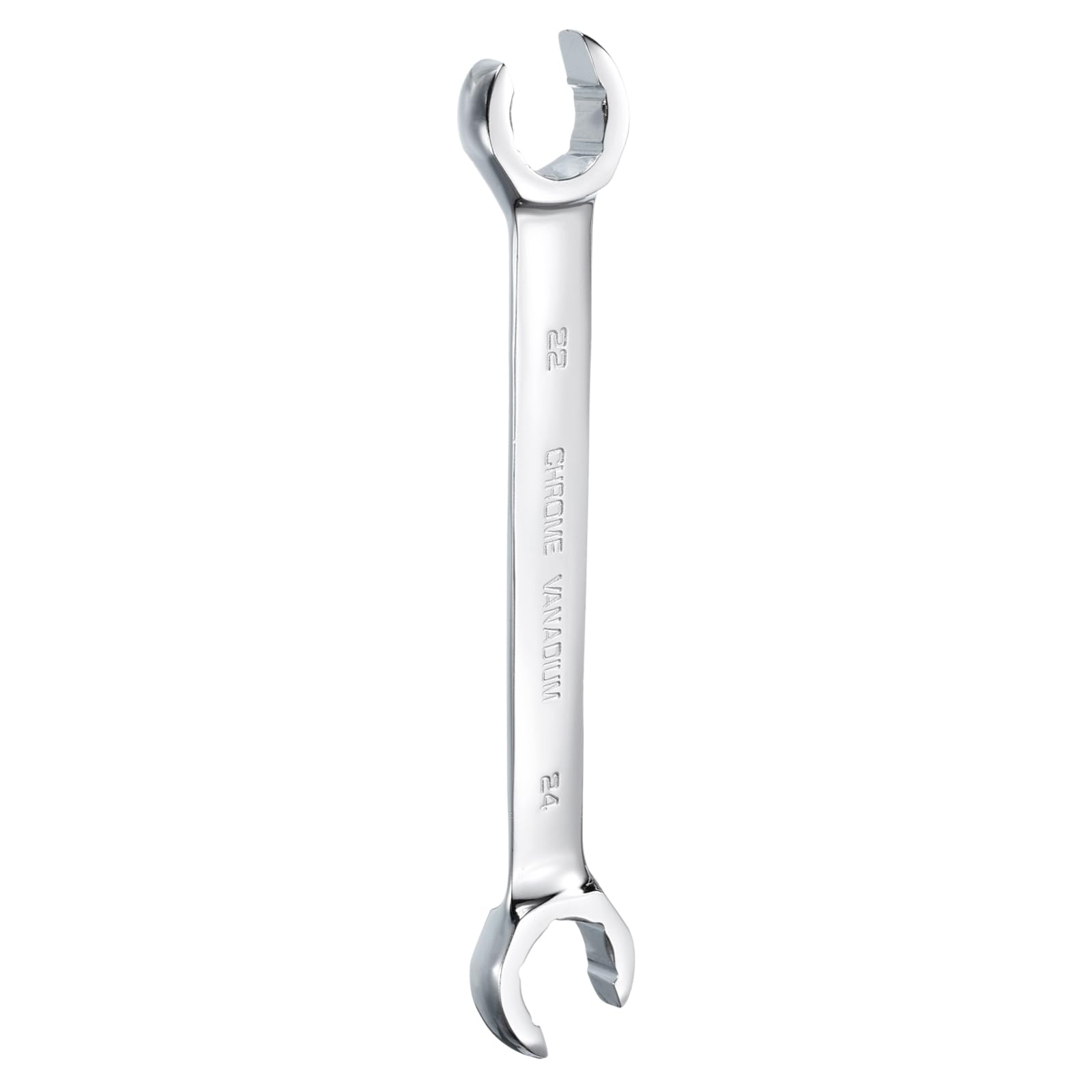 HARFINGTON Flare Nut Metric Wrench 22mm x 24mm CR-V Mirror Polished Chrome Plating Metric Wrench for DIY Hand-making Automotive Repairs and Household Maintenance