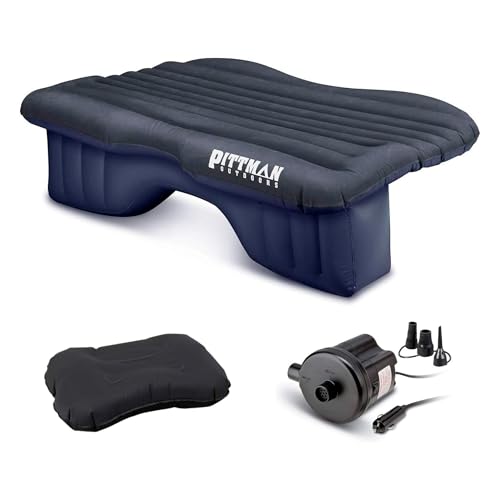 AirBedz by Pittman Outdoors - Inflatable Rear Seat Air Mattress, Black - 55' Wide - Mid-Size Fits Jeeps, Car, SUV’s & Mid-Size Trucks, Comes with Portable DC Air Pump