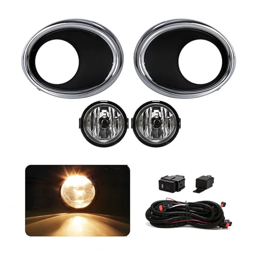 NVETJMUA Faro Antiniebla para Nissan para J11 para Qashqai para Rogue 2015 2016 2017 Faros Antiniebla Cubierta Halógena Relé Interruptor Arnés Antiniebla Delanteras(Halogen Fog)