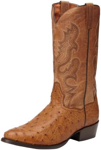 Dan Post Boots Mens Tempe Ostrich Round Toe Boots - Brown - Size 10.5 D