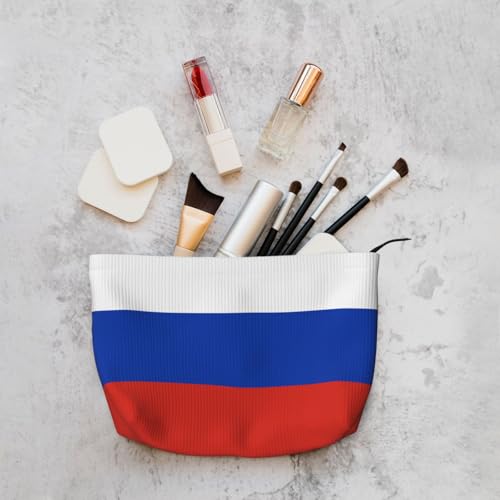Xzdcal Russian Flag Corduroy Makeup Bag With A Sturdy Lining For Travel And Daily Use thumb #4