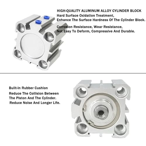 Vérin pneumatique BORE 32mm compact SDA double action aluminium course 5-100 - 2