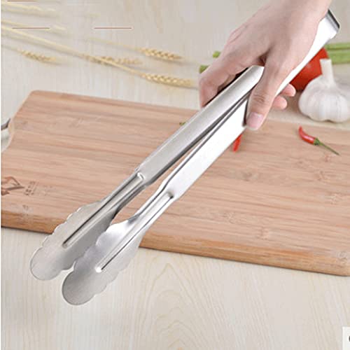 Pinzas de Cocina de Acero Inoxidable para Alimentos, para Catering, ensaladas, Parrillas, Buffet, duraderas, fáciles y cómodas de Limpiar (Medianas)