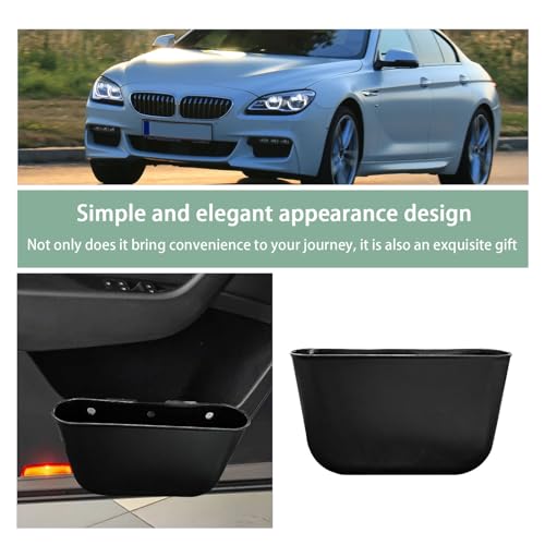 Image of Augeny 2PCS Mini Car Trash Can Bin with Roll Trash Bag, Bag Hanging Storage Pockets Leak-Proof Organizer, Waterproof Garbage Bin, Auto Garbage Container Bin (Black)