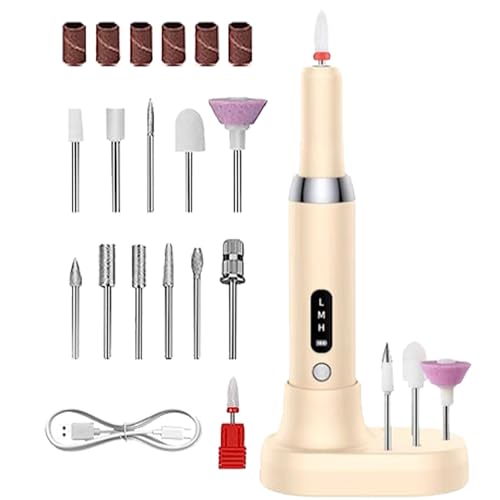 Electric Nail File | Adjustable Speed Nail Drill | Cordless Nail Drill | Nail Drill Machine | Nail Grinder With 12 Drill Bits Ergonomic And Lightweight ABS+tungsten Steel For Home Nail Salon