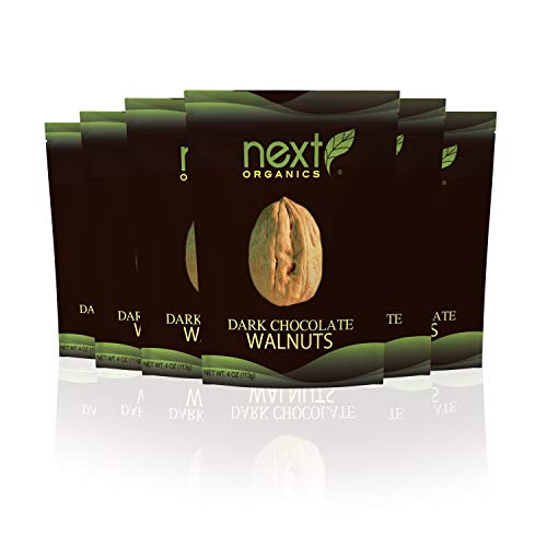 Next Organics Dark Chocolate Walnuts, 4 Ounce (Pack of 6)