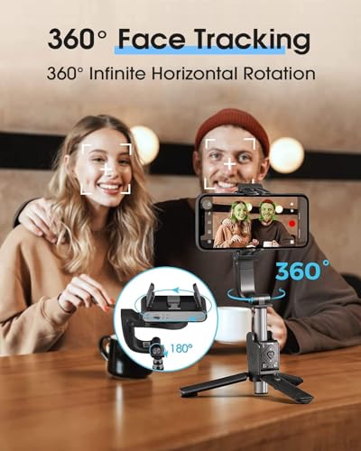Estabilizador de movil, hohem iSteady Q Seguimiento Facial, Palo Selfie, 4-en-1 Gimbal Movil, Palo para Selfies con Control Remoto Bluetooth, Rotación de 360°, Gimbal para iPhone 15/14/Android (Negro) - imagen 2
