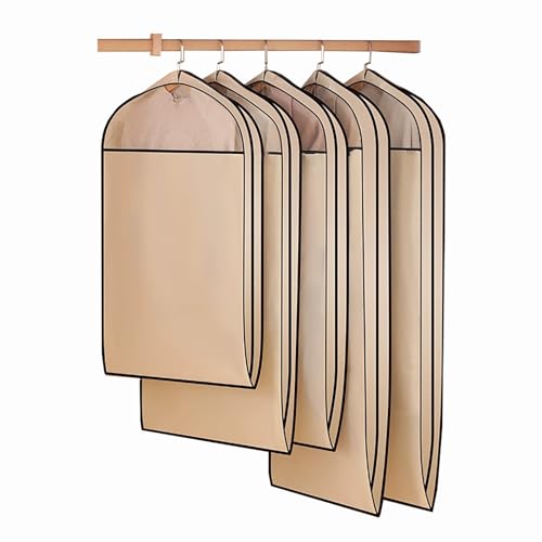 Breathable Non-Woven Garment Bag, Garmet Bag with Side Zip，Garment Bags for Storage，for Coat, Down Jacket Suit Bags(Gray)