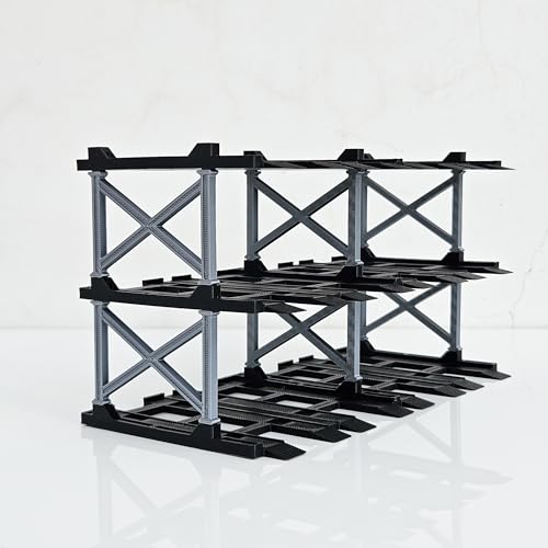 Image of 1:64 Diecast Car Display Enclousure- Multi-Tier Collectible Diecast Cars Storage for Hot Wheels, Mini GT & Matchbox | Matte Black & Silver (3 Tier - 12 Car Capacity)