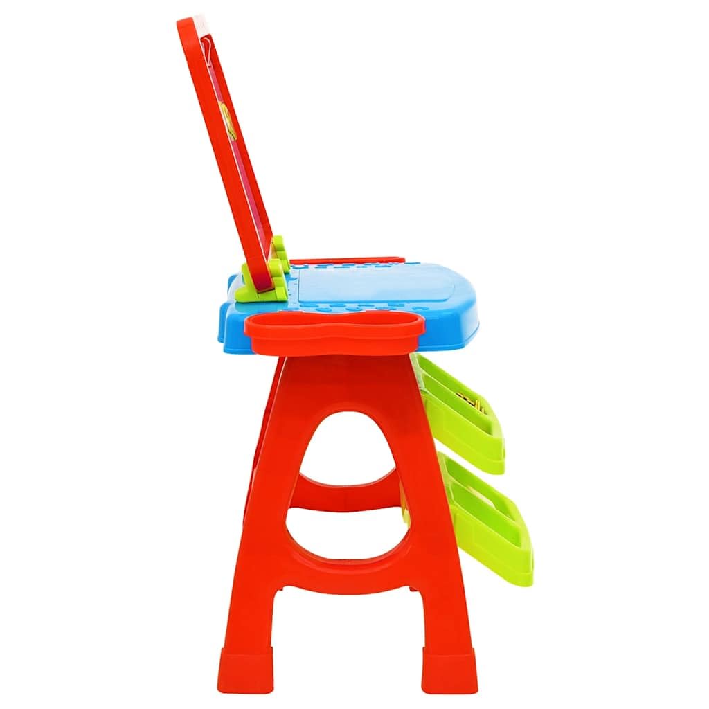 Mangloder - Set di cavalletto bifacciale per bambini, con lavagna magnetica e lavagna, include lettere, numeri, colori, strumenti di scrittura per l'apprendimento creativo e il gioco nella cameretta
