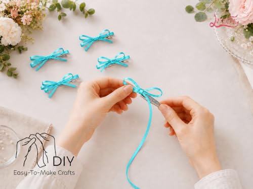Image of Double Face Turquoise Green Satin Ribbon 1 /8 inch X 50 Yards Polyester Turquoise Green Ribbon for Gift Wrapping Very Suitable for Weddings Party Invitation Decorations and More