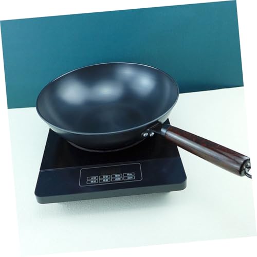 Wok de hierro robusto con mango antiadherente para cocinar miniatura 5
