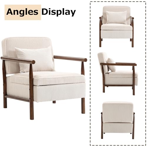 Sillón Cozy Plegable Blanco de Pana miniatura 7