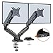 BONTEC Supporto Doppio Monitor da Scrivania per 13-27 inch Schermi, Braccio Doppio Monitor con Molla a Gas, Inclinazione e Girevole Braccio 2 Monitor con Morsetto Max VESA 100x100mm