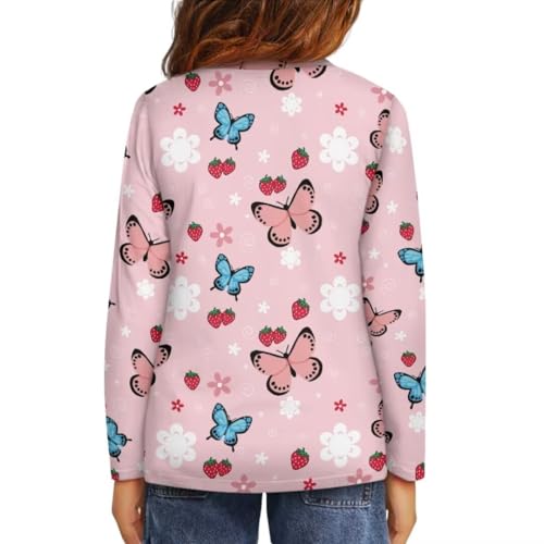 Image of Long Sleeve Shirts for Girls Winter Tops 3-16t Cartoon T Shirts for Fall Clothes