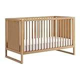 Nurture& The Crib - Baby, Toddler Convertible Crib | Sustainable Non-Toxic Materials | 3 Adjustable Heights - Grows with Your Baby (Toddler Guardrail NOT Included) (All Natural)