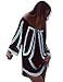 Yonala Women's Pattern Printed Off Shoulder Loose Blouse Short Dress, Medium, Black