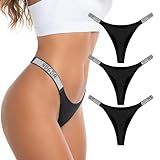 Aogda Thong Women's Underwear Sexy Panties Shine Strap G-String Thongs 3 Pack（Medium）
