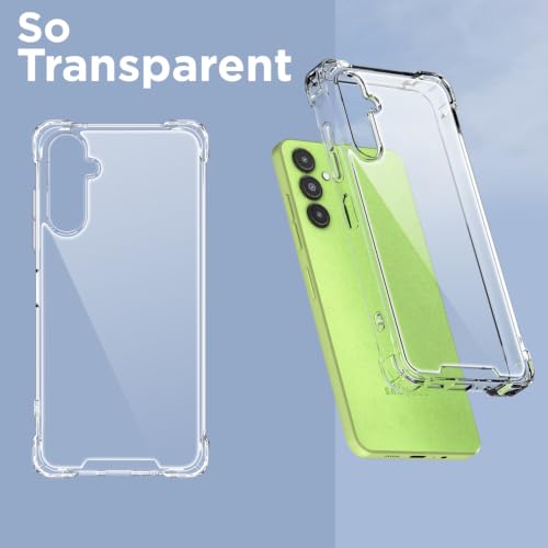 Image of Outlouders Back Cover for Samsung Galaxy A14 4G / A14 5G Clear Transparent PC + TPU Bumper Case with Raised Edges for Shockproof Protection (Transparent)